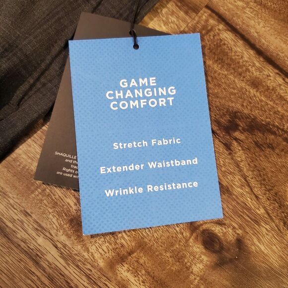 NWT $150 Shaquille O'Neal XLG Mens Grey Plaid Suit Pants 50x32 46x30 44x32 48x30 - Picture 3 of 9